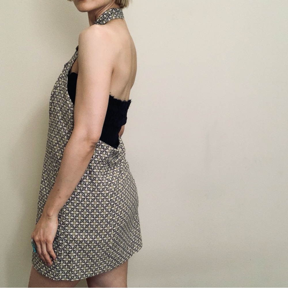 Geometric Pattern Halter Dress - Picture 13 of 13